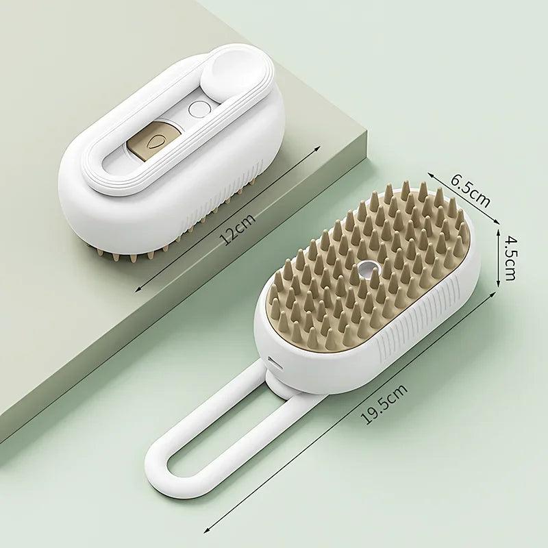 Ultimate 3-in-1 Electric Steam Brush for Pets - Groom, Clean, and Pamper with Hair Removal and Retractable Handle