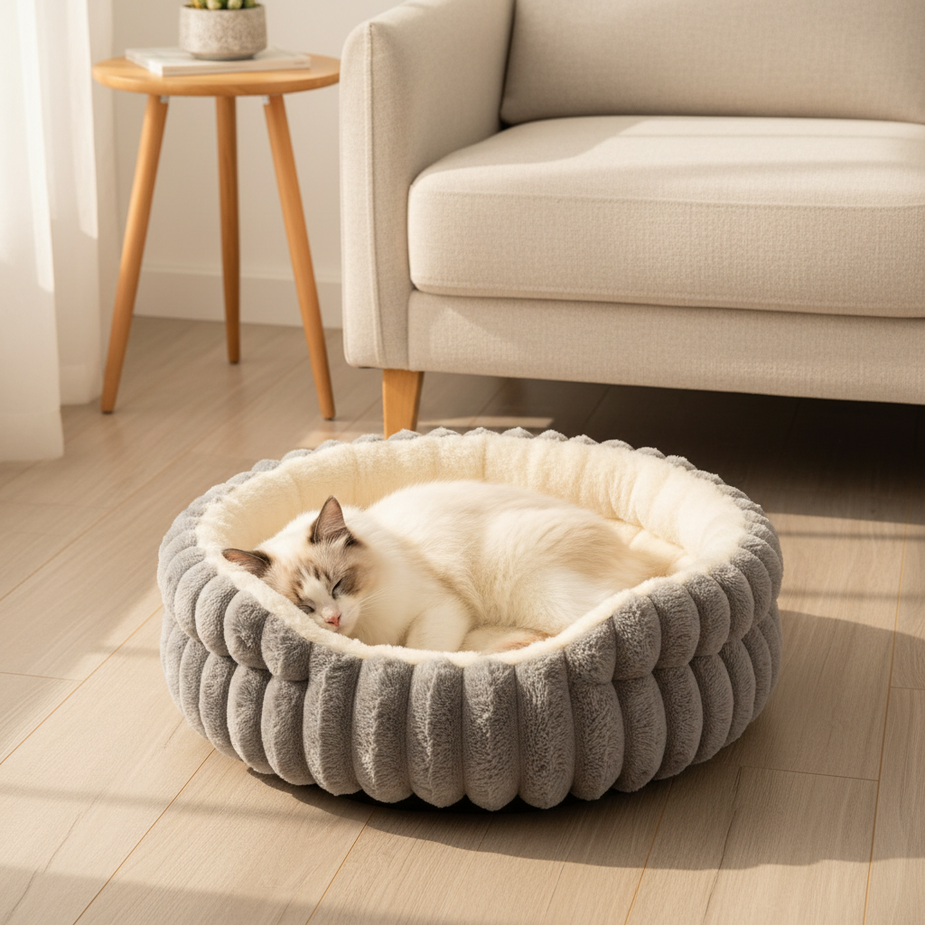 Plush Calming Cat Bed