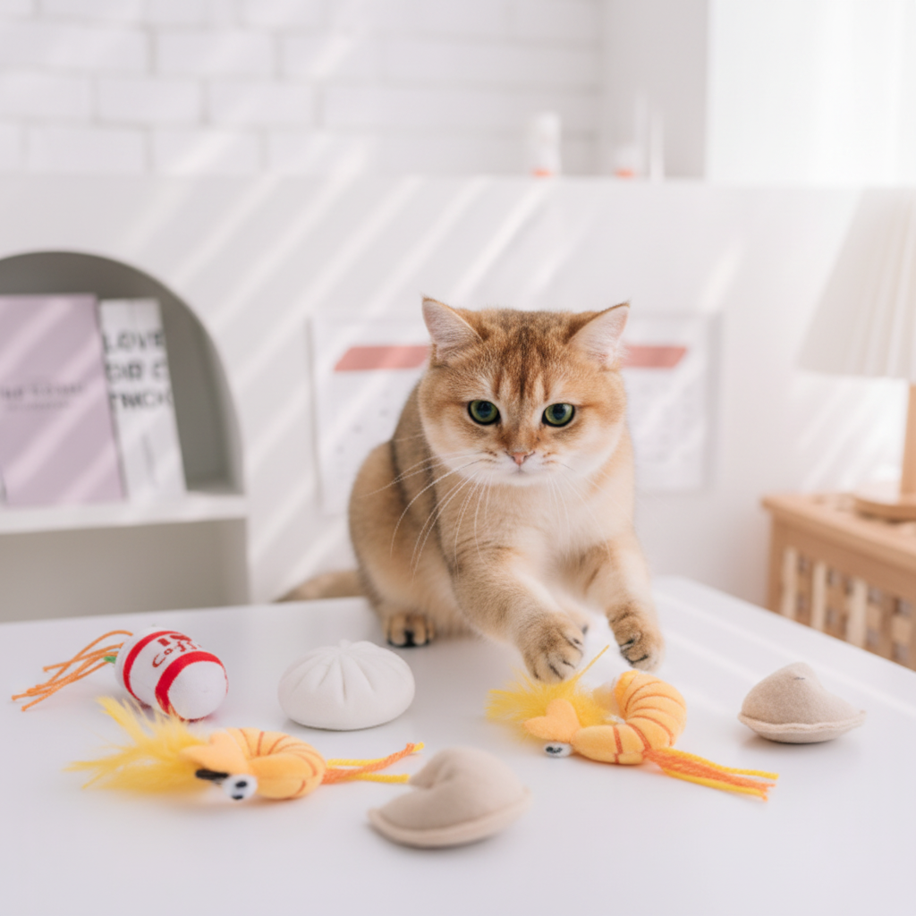 Catnip Pom Pom Toy Set