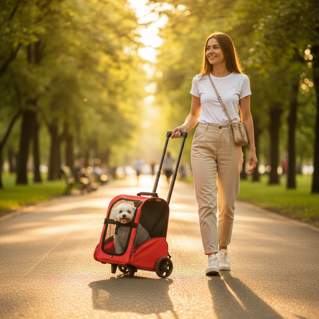 2-in-1 Pet Carrier Backpack & Trolley